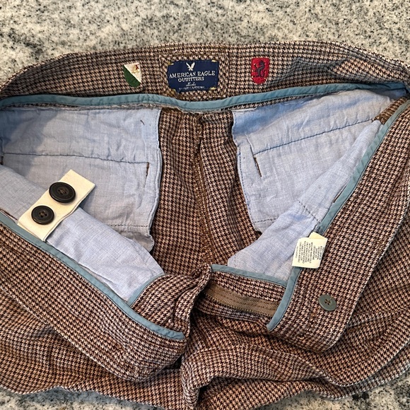 Y2K Vintage American Eagle Brown Houndstooth Pants - Picture 5 of 8